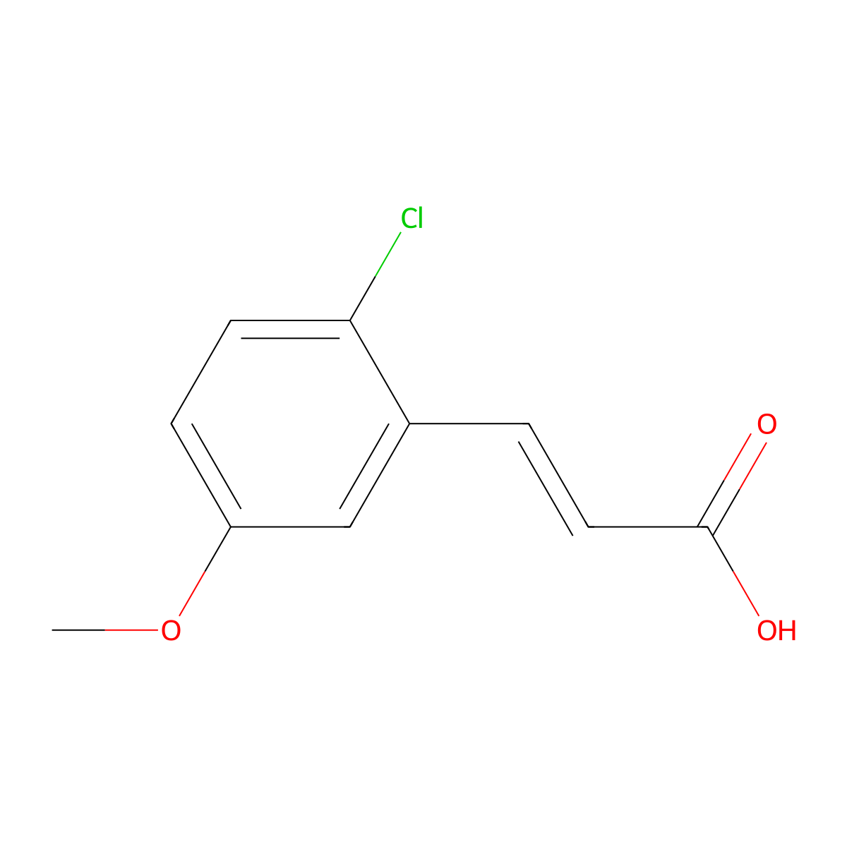 2-Chloro-5-methoxycinnamic acid molecular structure, CAS 13726-22-2