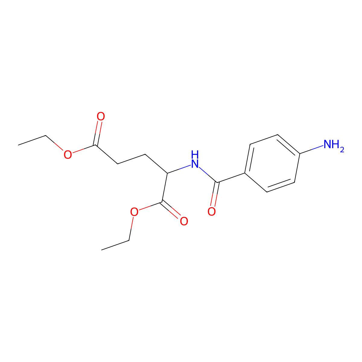 Diethyl N-(4-aminobenzoyl)-L-glutamate molecular structure, CAS 13726-52-8