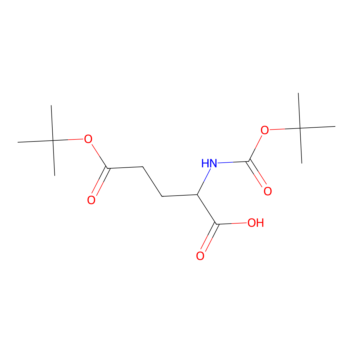 (2S)-5-(tert-butoxy)-2-{[(tert-butoxy)carbonyl]amino}-5-oxopentanoic acid molecular structure, CAS 13726-84-6