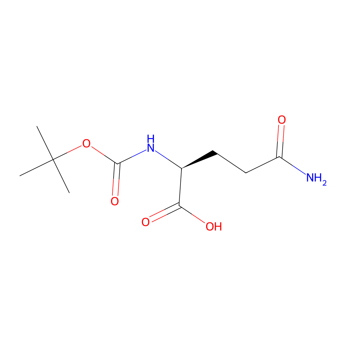 L-Glutamine, N2-((1,1-dimethylethoxy)carbonyl)- molecular structure, CAS 13726-85-7