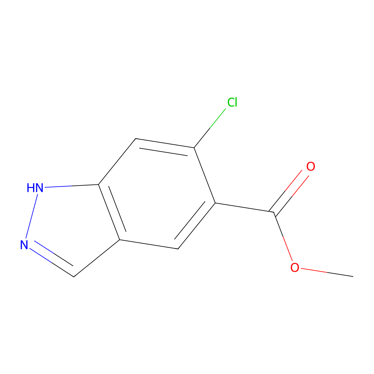 6-Chloro-1H-indazole-5-carboxylic acid methyl ester molecular structure, CAS 1372629-24-7