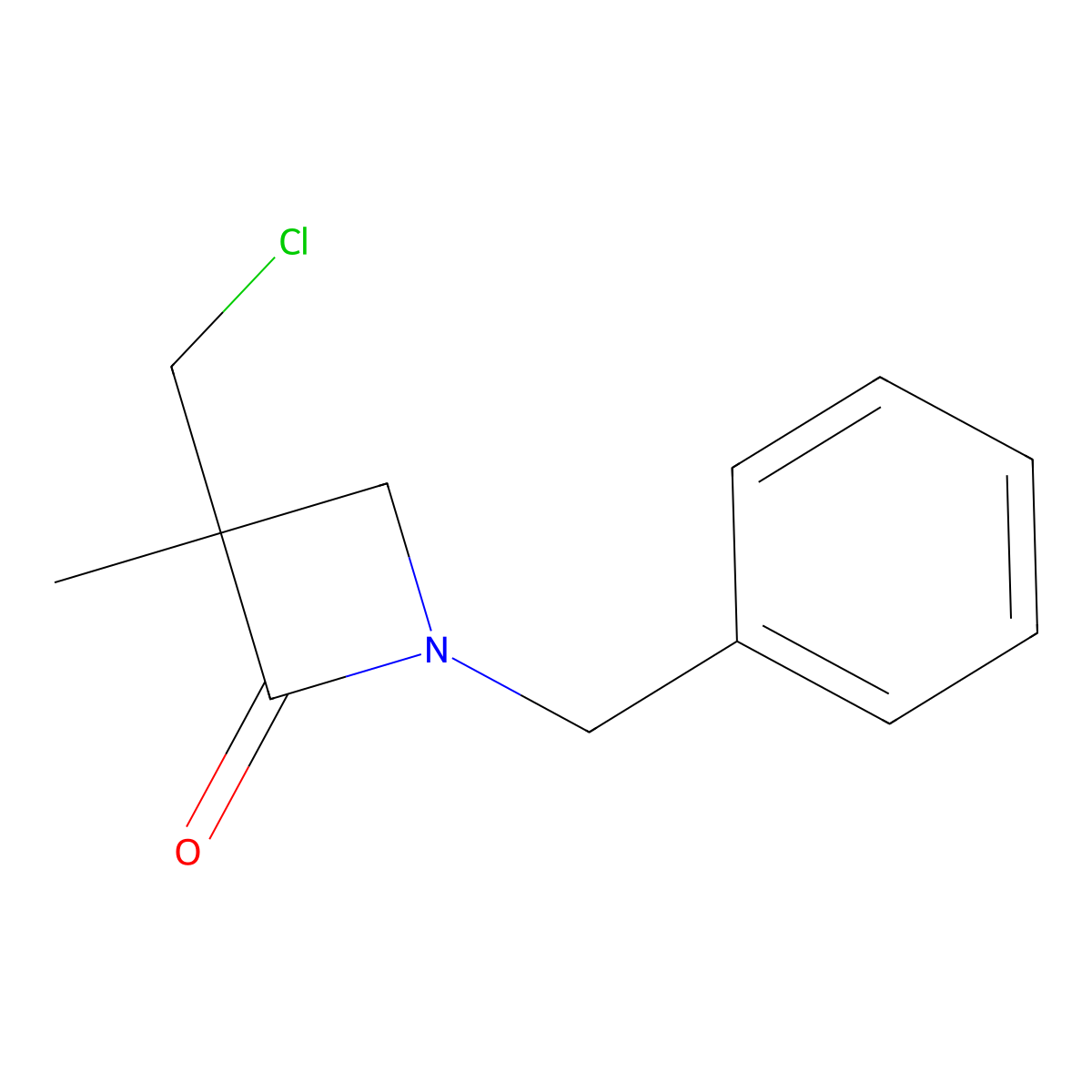 1-Benzyl-3-(chloromethyl)-3-methylazetidin-2-one molecular structure, CAS 137266-58-1