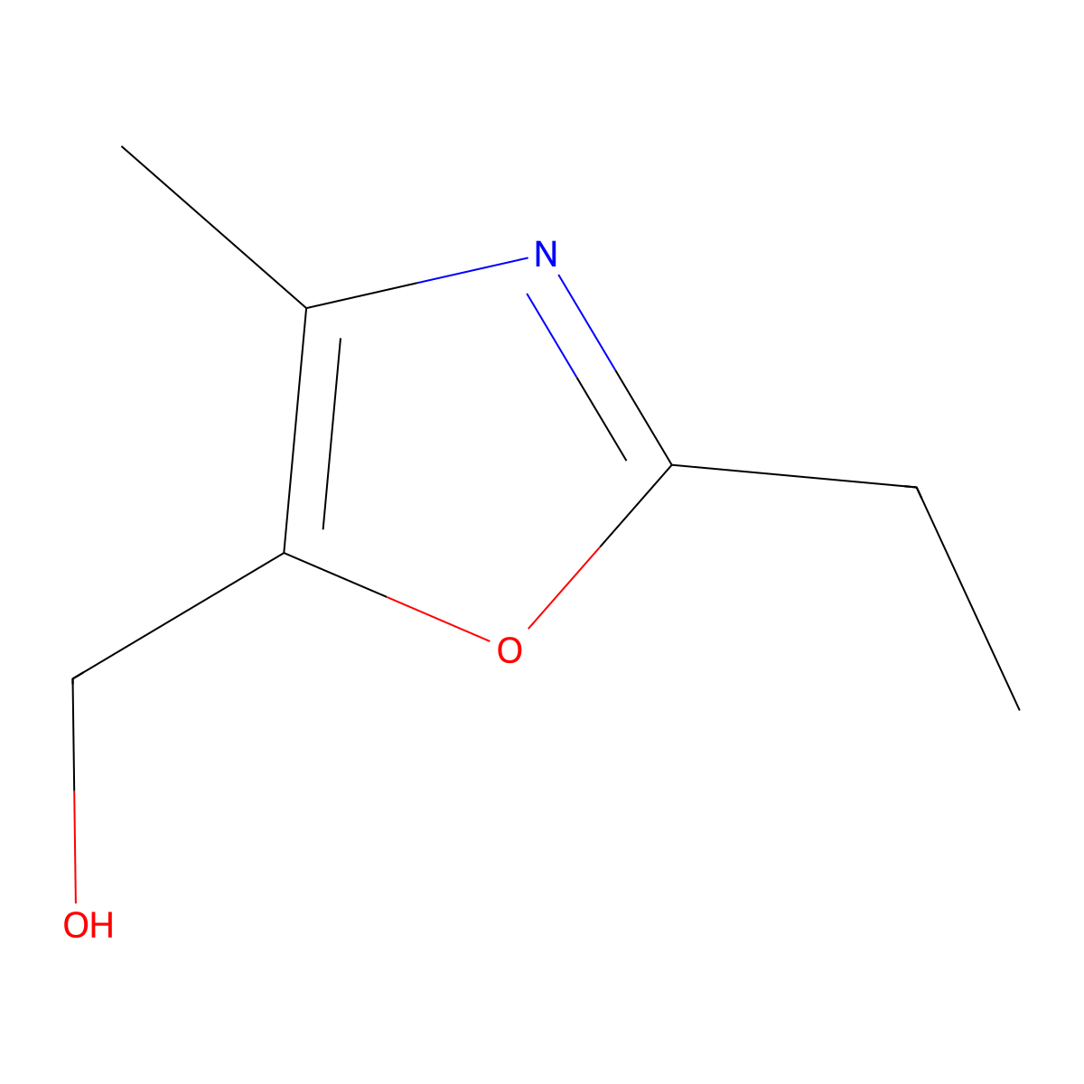 5-Oxazolemethanol, 2-ethyl-4-methyl- molecular structure, CAS 137267-30-2