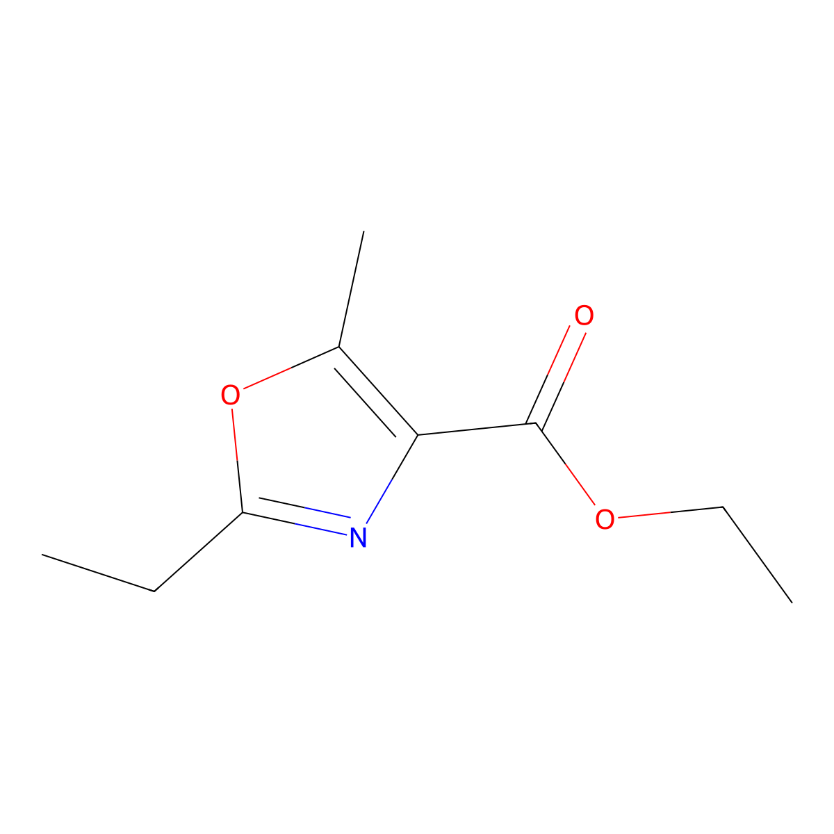 Ethyl 2-ethyl-5-methyl-1,3-oxazole-4-carboxylate molecular structure, CAS 137267-49-3