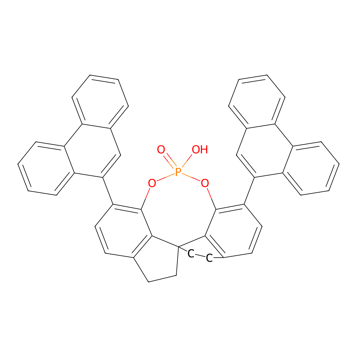 (11aR)-10,11,12,13-Tetrahydro-5-hydroxy-3,7-di-9-phenanthrenyl-diindeno[7,1-de:1',7'-fg][1,3,2]dioxaphosphocin-5-oxide molecular structure, CAS 1372719-93-1