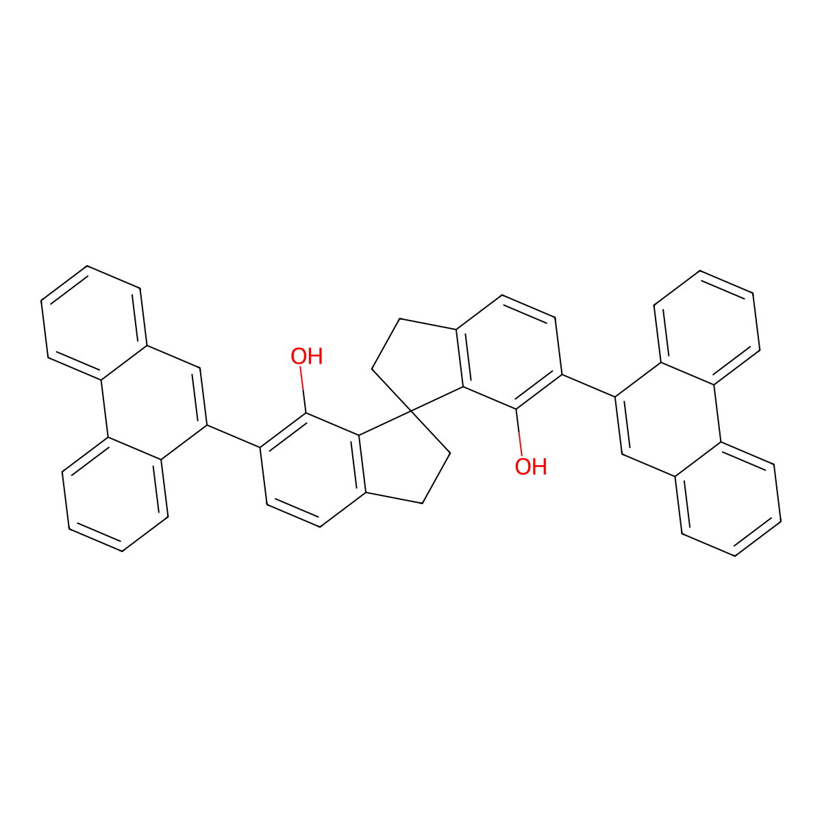 (1R)-2,2',3,3'-Tetrahydro-6,6'-di-9-phenanthrenyl-1,1'-spirobi[1H-indene]-7,7'-diol molecular structure, CAS 1372719-96-4