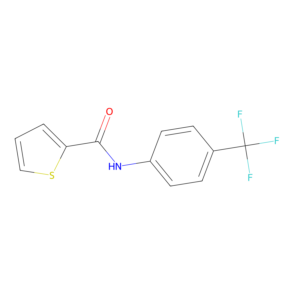 N-[4-(trifluoromethyl)phenyl]thiophene-2-carboxamide molecular structure, CAS 137272-69-6