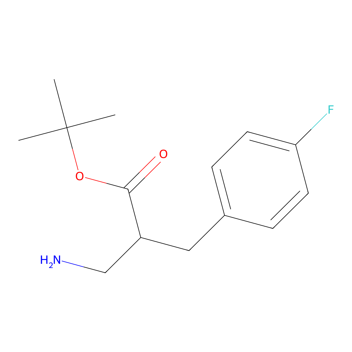 Tert-butyl 3-amino-2-[(4-fluorophenyl)methyl]propanoate molecular structure, CAS 1372720-13-2