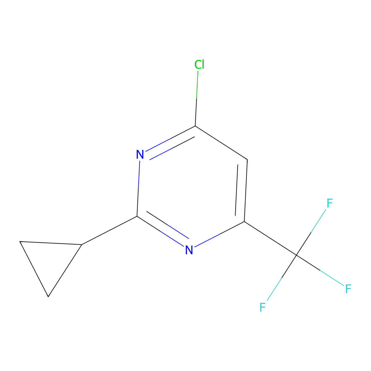 4-Chloro-2-cyclopropyl-6-(trifluoromethyl)pyrimidine molecular structure, CAS 137276-71-2