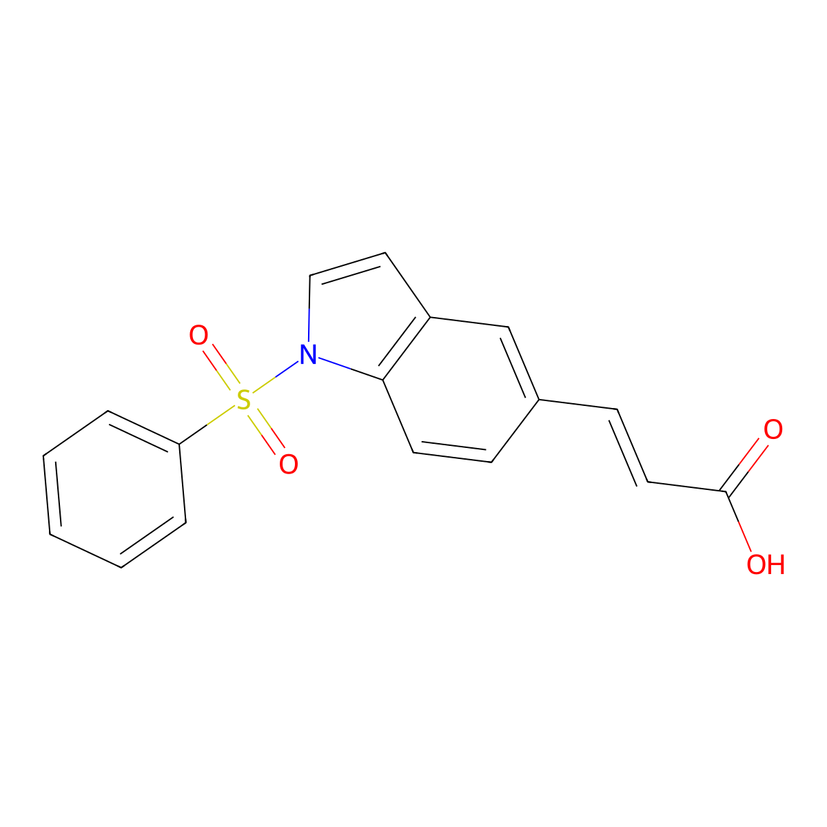 3-(1-benzenesulfonyl-1H-indol-5-yl)-acrylic acid molecular structure, CAS 1372762-53-2