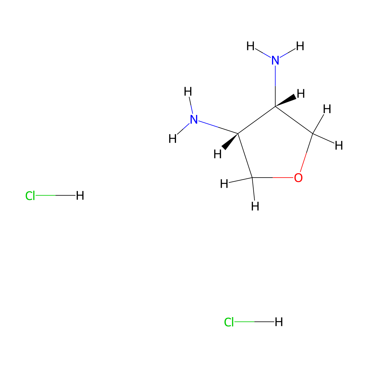 (3R,4S)-oxolane-3,4-diamine dihydrochloride molecular structure, CAS 137277-16-8