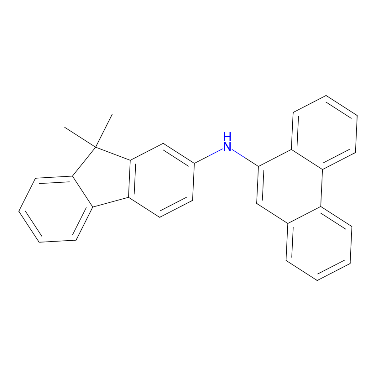 N-(9,9-Dimethyl-9H-fluoren-2-yl)phenanthren-9-amine molecular structure, CAS 1372778-26-1