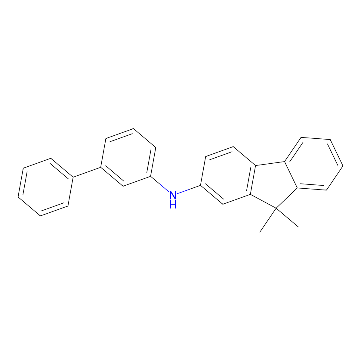 N-([1,1'-biphenyl]-3-yl)-9,9-dimethyl-9H-fluoren-2-amine molecular structure, CAS 1372778-66-9