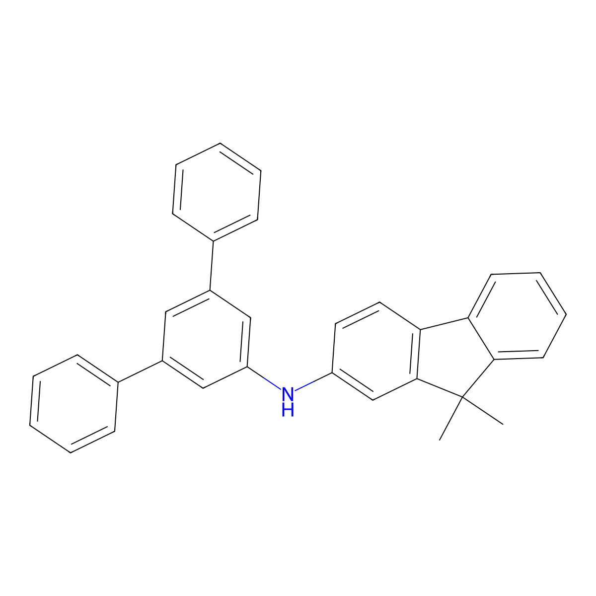 N-([1,1':3',1''-Terphenyl]-5'-YL)-9,9-dimethyl-9H-fluoren-2-amine molecular structure, CAS 1372778-68-1
