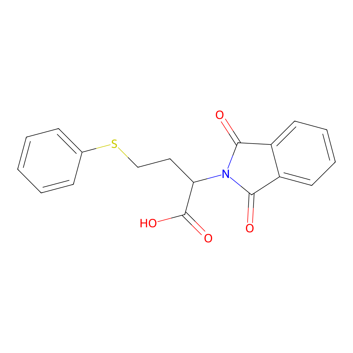 2-(1,3-dioxo-1,3-dihydro-2H-isoindol-2-yl)-4-(phenylsulfanyl)butanoic acid molecular structure, CAS 137278-28-5