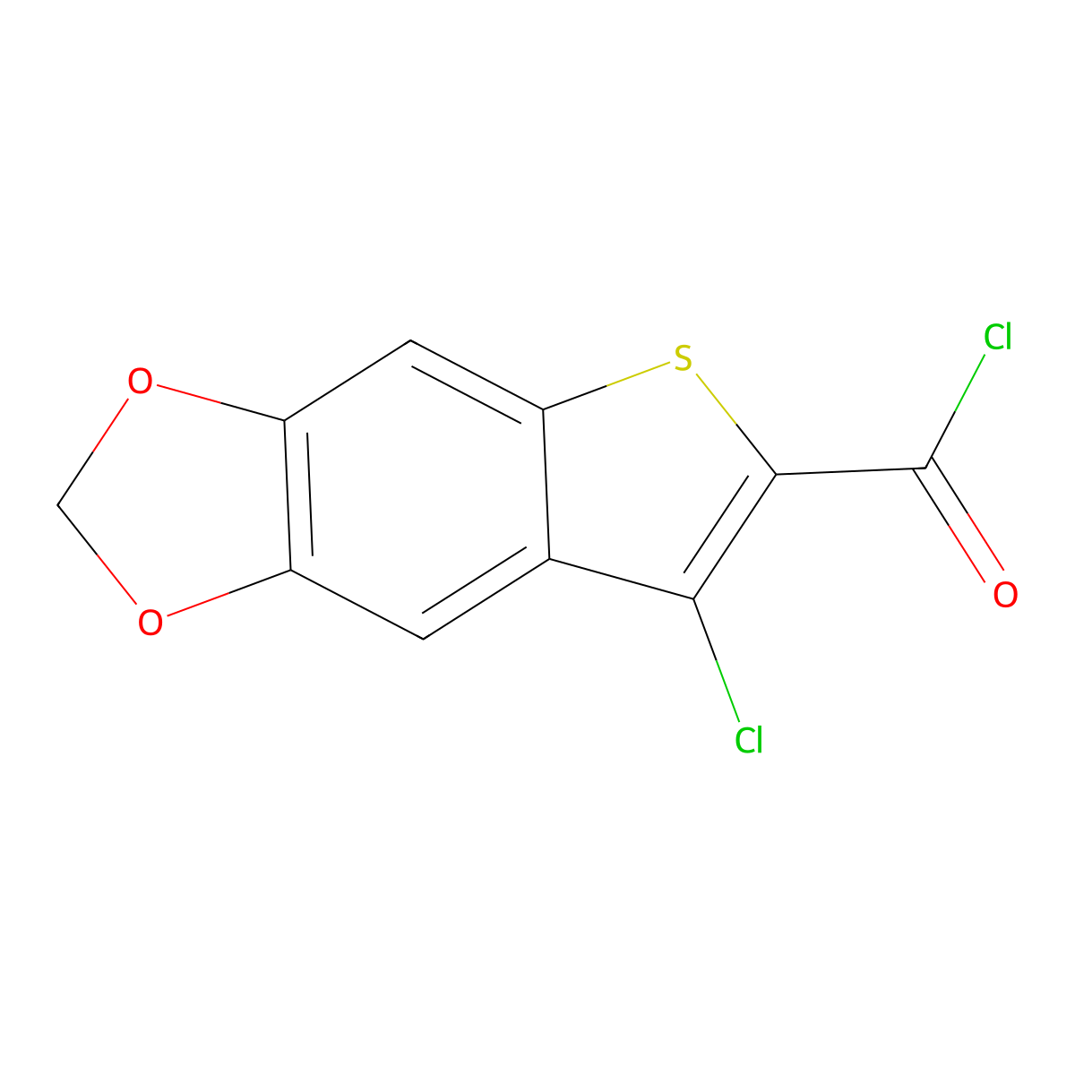 3-Chloro-5,6-methylenedioxybenzothiophene-2-carbonyl chloride molecular structure, CAS 137278-46-7