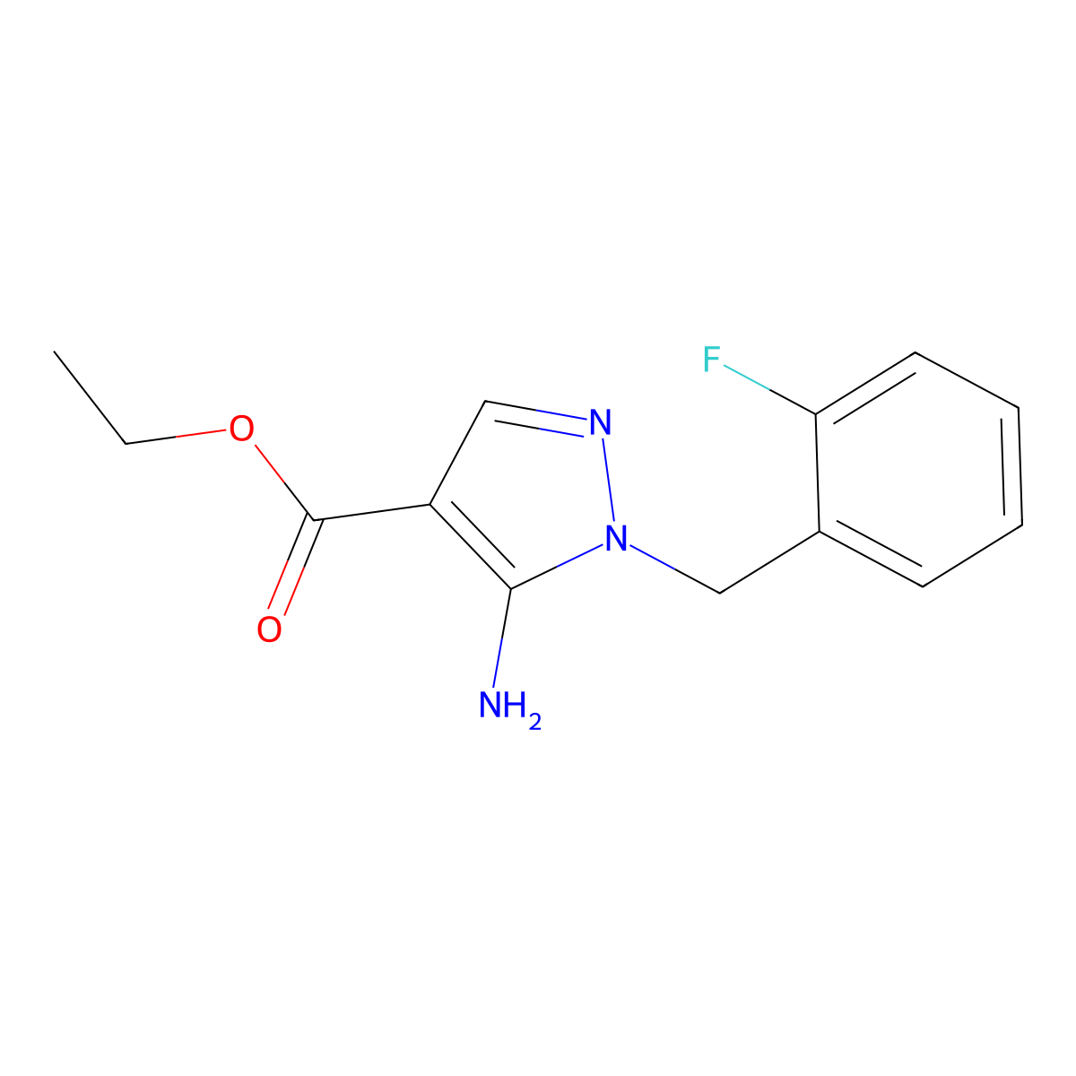 ethyl 5-amino-1-(2-fluorobenzyl)-1H-pyrazole-4-carboxylate molecular structure, CAS 137278-69-4