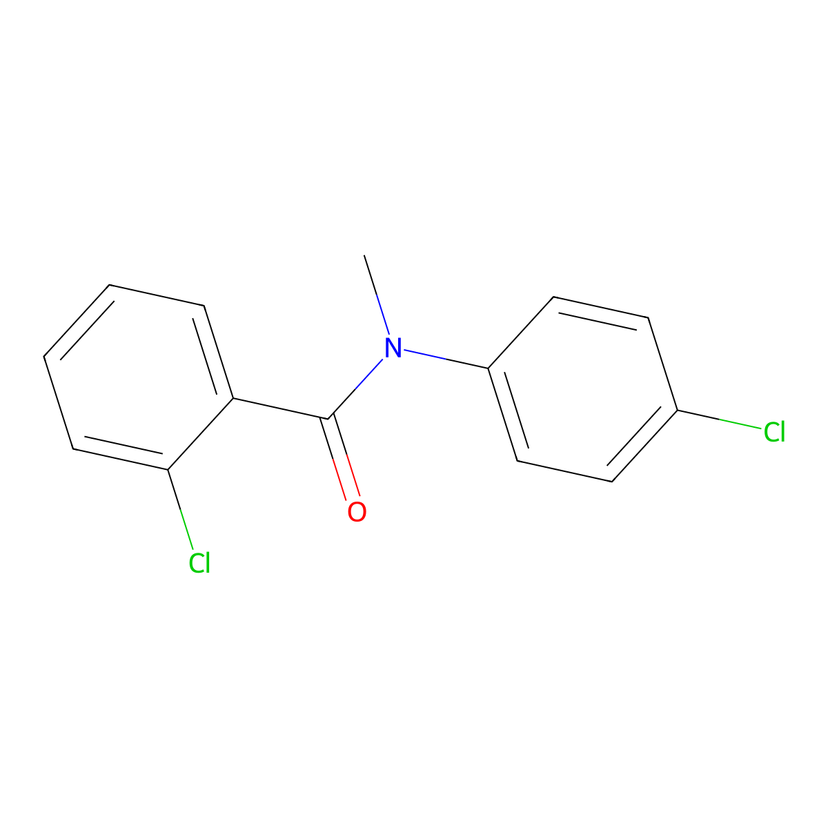 2-chloro-N-(4-chlorophenyl)-N-methylbenzamide molecular structure, CAS 1372788-46-9