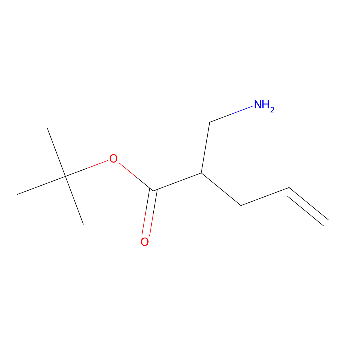 tert-Butyl 2-(aminomethyl)pent-4-enoate molecular structure, CAS 1372851-46-1