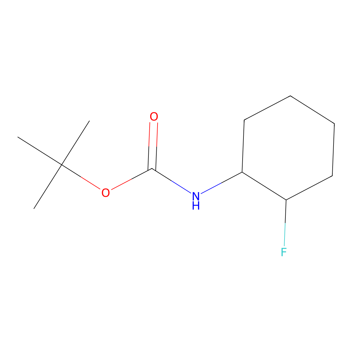 rac-tert-butyl N-[(1R,2R)-2-fluorocyclohexyl]carbamate molecular structure, CAS 1372857-69-6