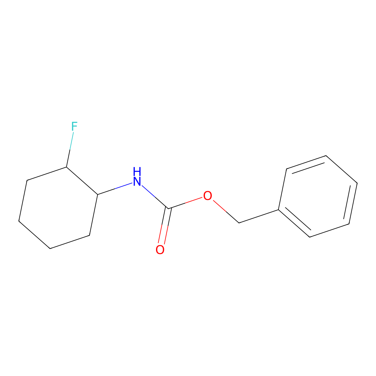 rac-benzyl N-[(1R,2R)-2-fluorocyclohexyl]carbamate molecular structure, CAS 1372857-70-9