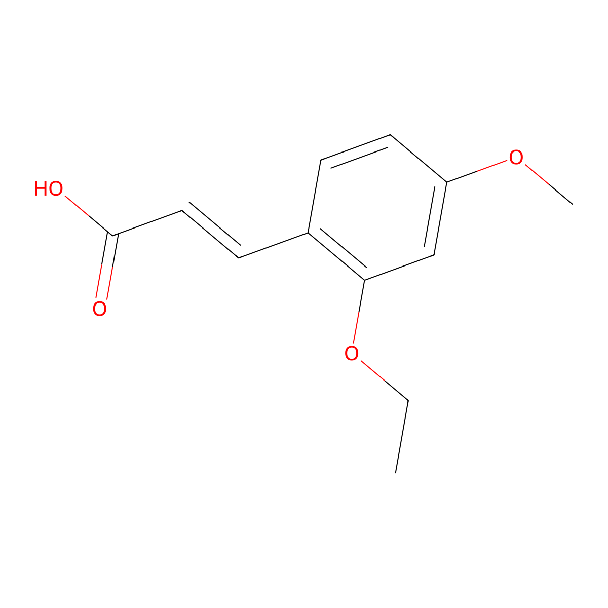 (E)-3-(2-Ethoxy-4-methoxyphenyl)acrylic acid molecular structure, CAS 1372859-34-1
