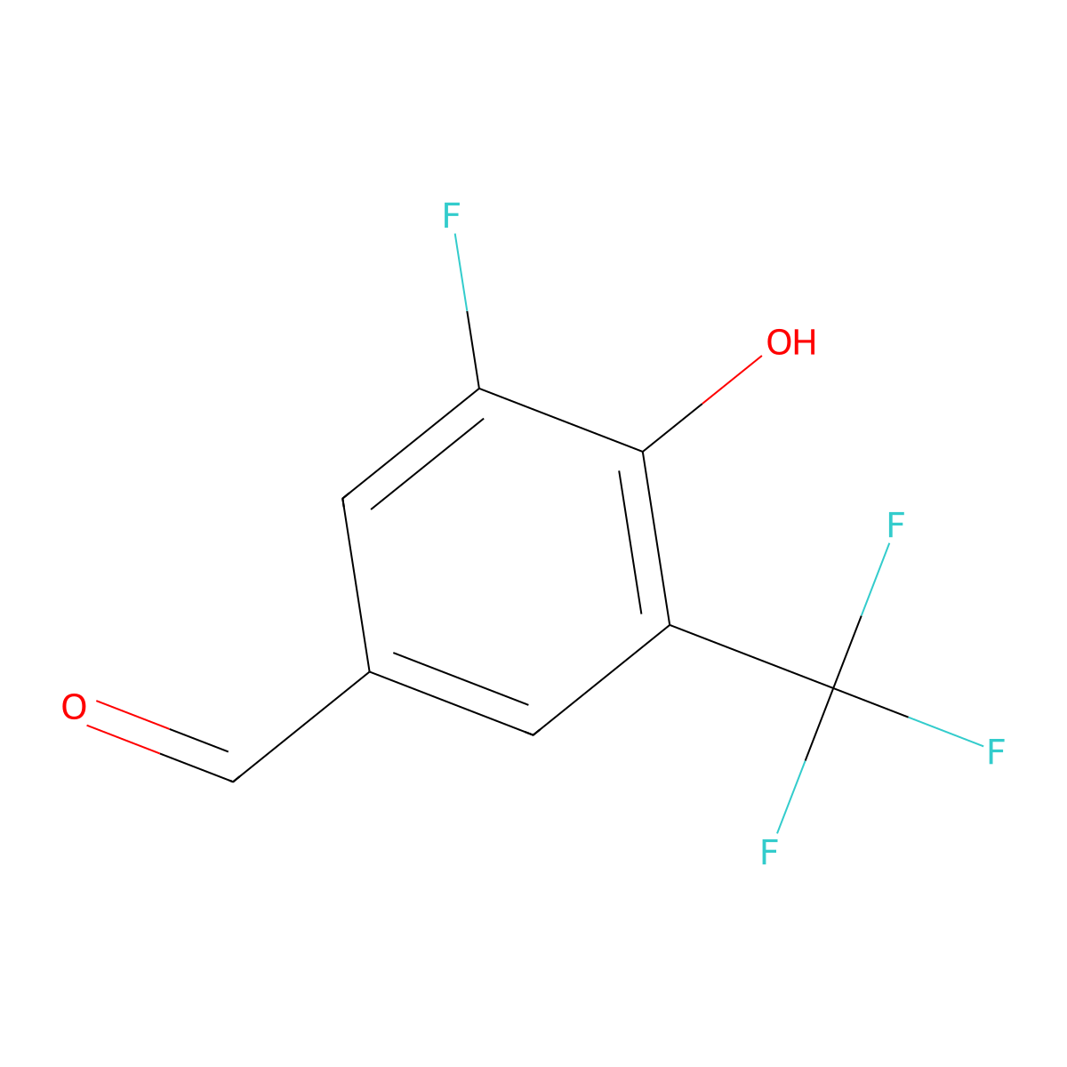 3-Fluoro-4-hydroxy-5-(trifluoromethyl)benzaldehyde molecular structure, CAS 1372865-11-6