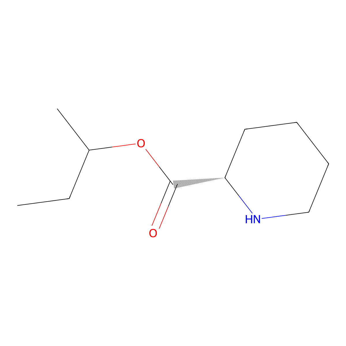 butan-2-yl (2S)-piperidine-2-carboxylate molecular structure, CAS 1372877-89-8