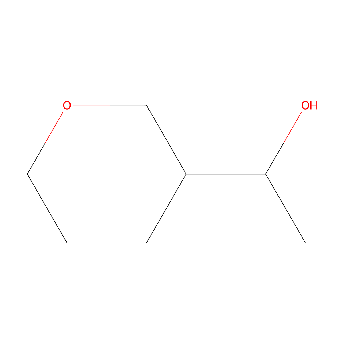 (1R)-1-(oxan-3-yl)ethan-1-ol molecular structure, CAS 1372882-48-8