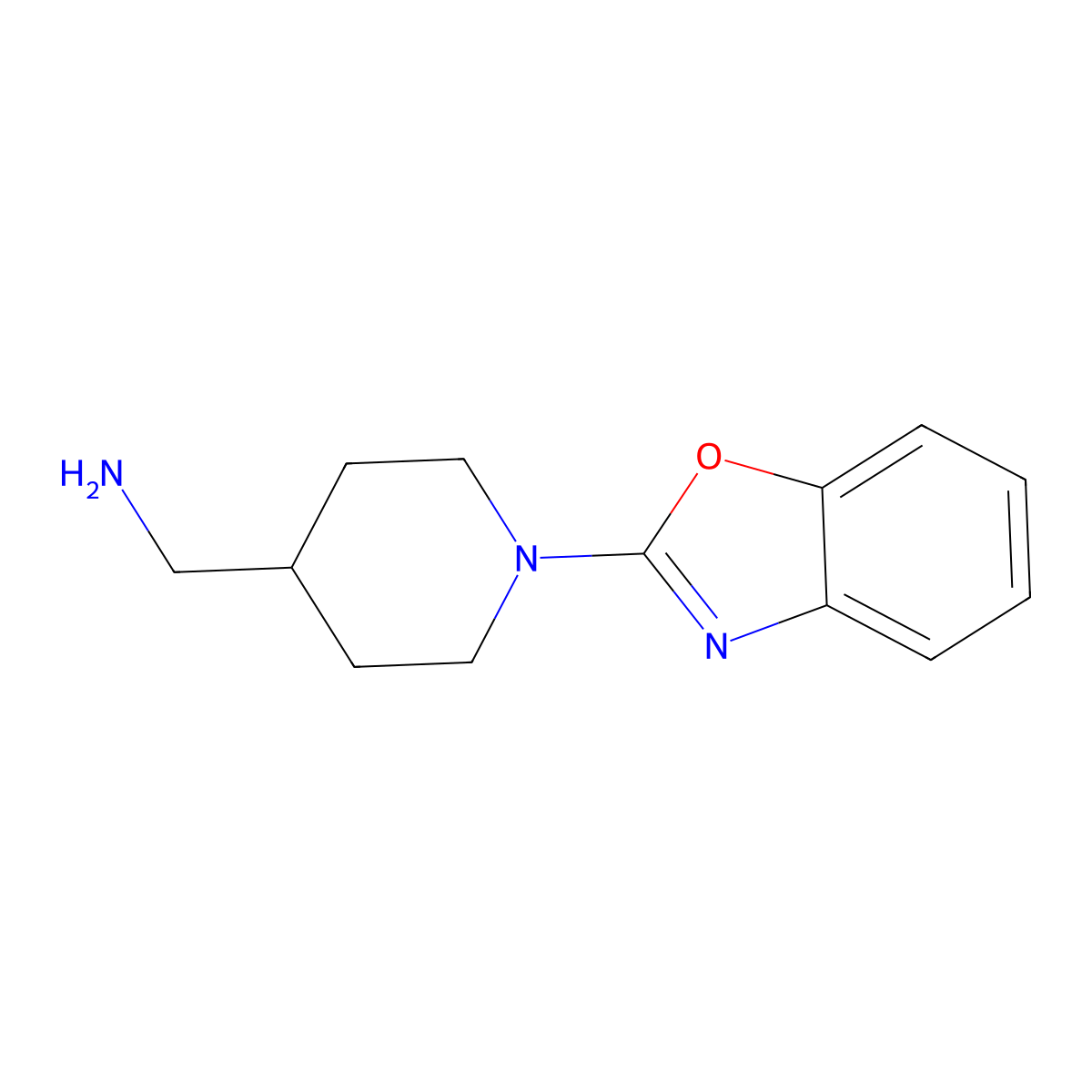 {[1-(1,3-Benzoxazol-2-yl)piperidin-4-yl]methyl}amine molecular structure, CAS 137289-71-5