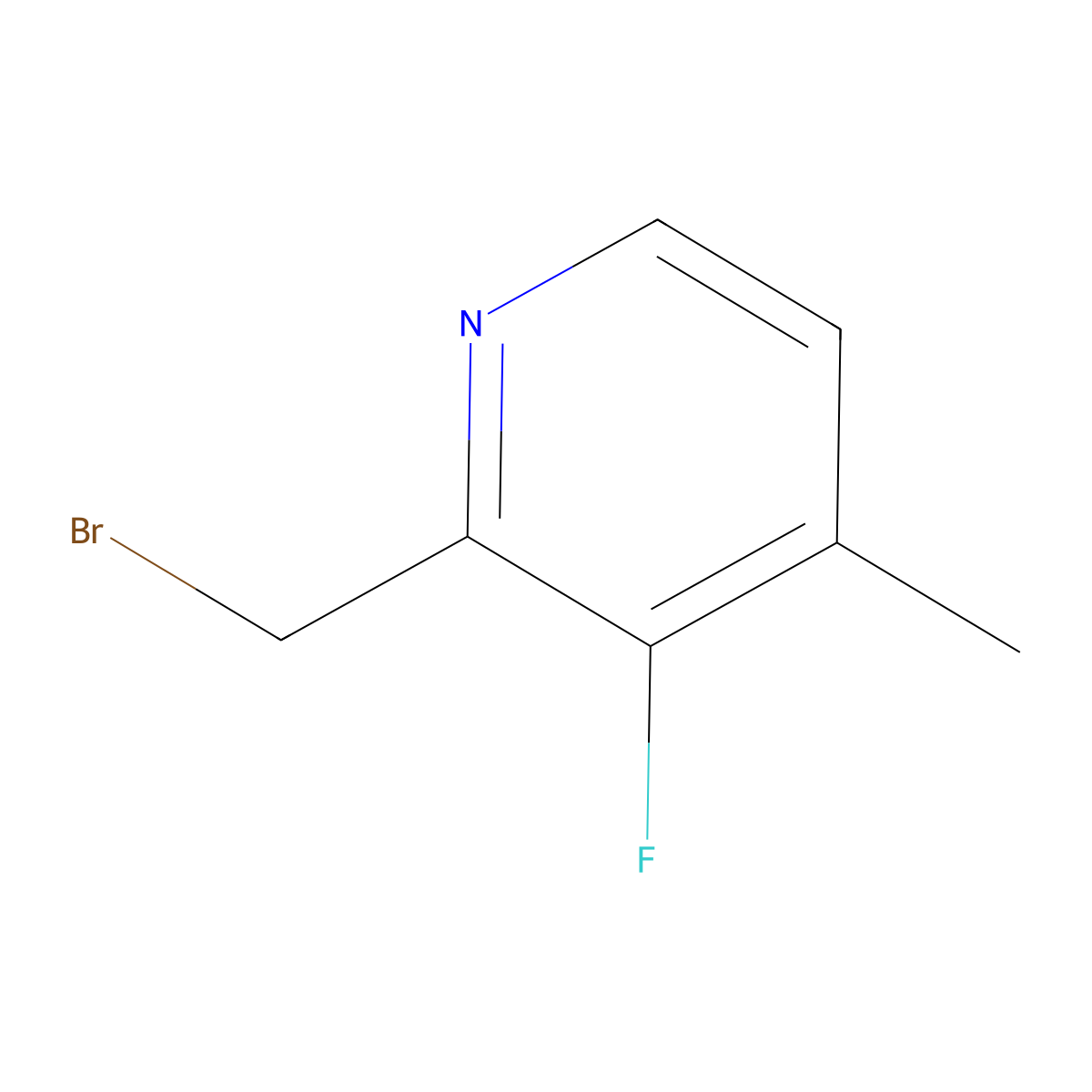 2-(Bromomethyl)-3-fluoro-4-methylpyridine molecular structure, CAS 1372891-51-4
