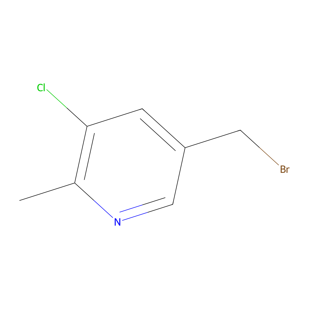 5-(Bromomethyl)-3-chloro-2-methylpyridine molecular structure, CAS 1372891-52-5