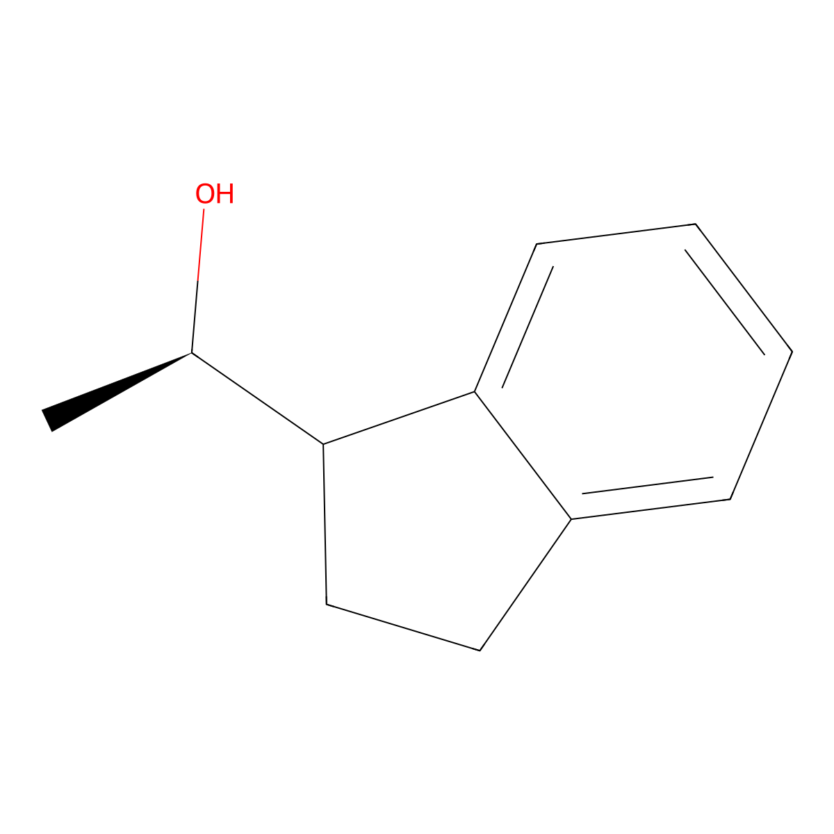 (1R)-1-(2,3-dihydro-1H-inden-1-yl)ethan-1-ol molecular structure, CAS 1372895-55-0
