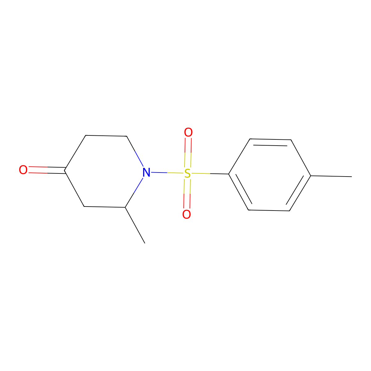 2-Methyl-1-tosylpiperidin-4-one molecular structure, CAS 13729-78-7