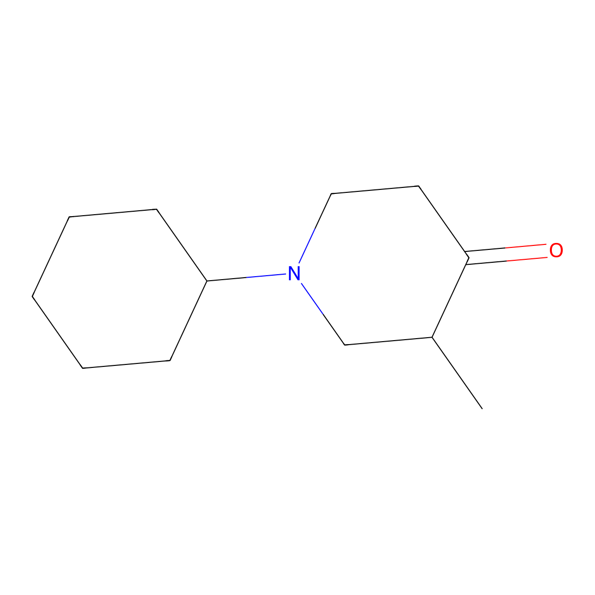 1-Cyclohexyl-3-methylpiperidin-4-one molecular structure, CAS 13729-82-3