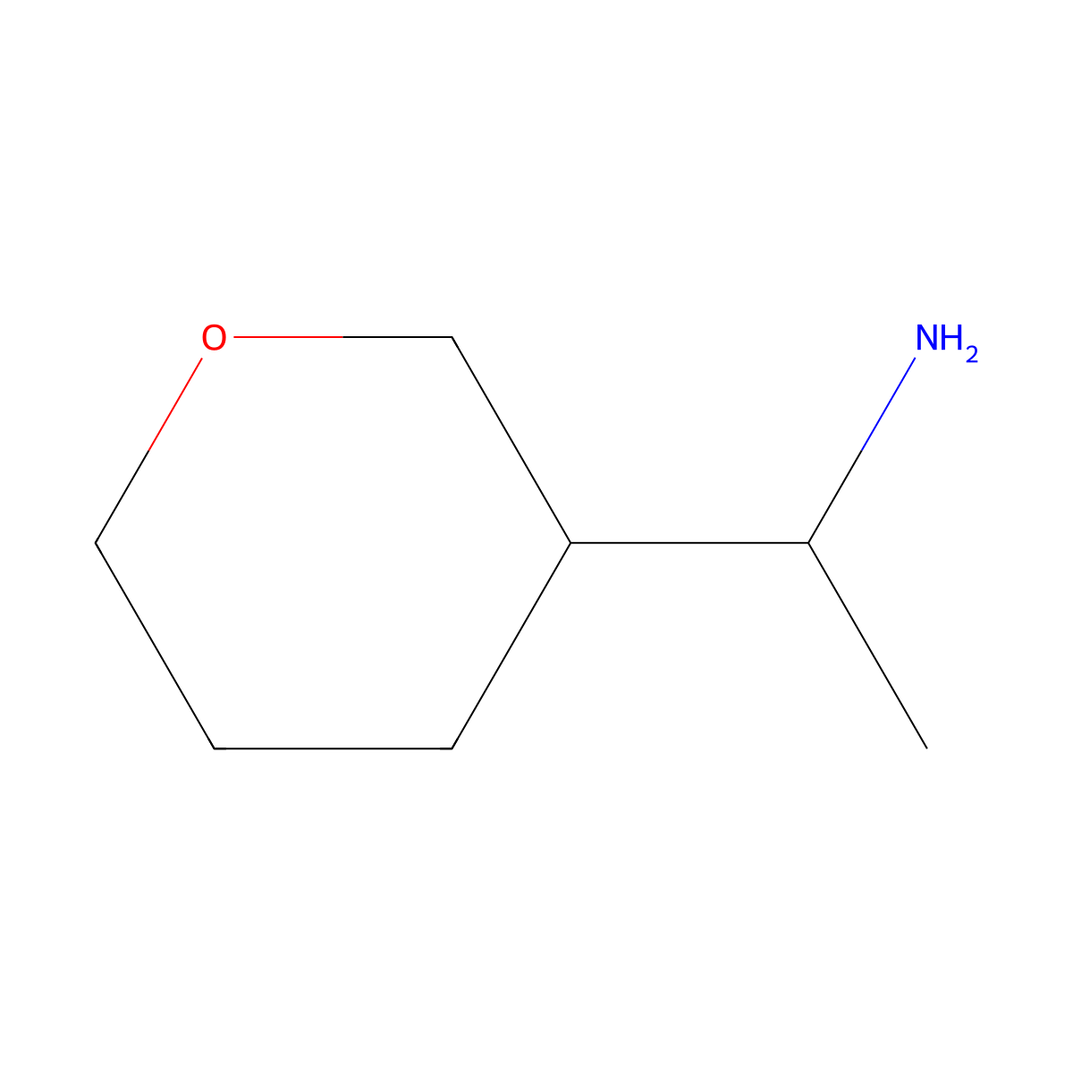 (1R)-1-(Tetrahydro-2H-pyran-3-YL)ethan-1-amine molecular structure, CAS 1372910-42-3