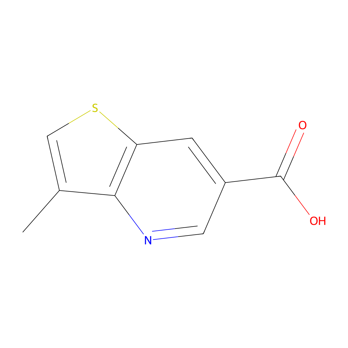 3-Methylthieno[3,2-b]pyridine-6-carboxylic acid molecular structure, CAS 1372924-05-4