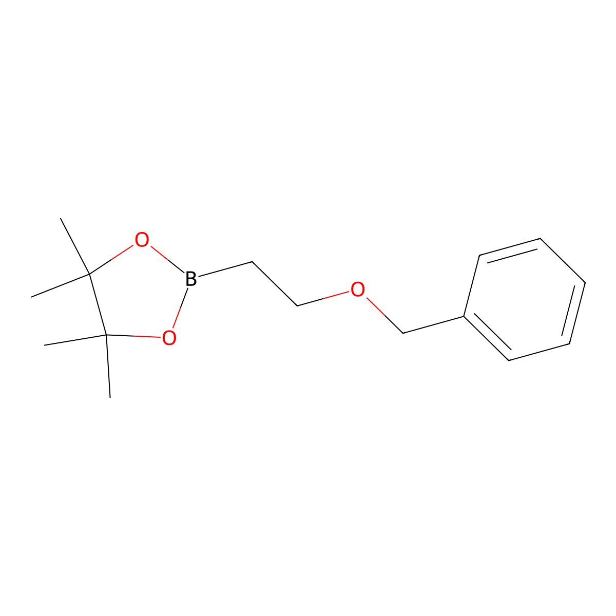 4,4,5,5-Tetramethyl-2-(2-(phenylmethoxy)ethyl)-1,3,2-dioxaborolane molecular structure, CAS 137297-51-9