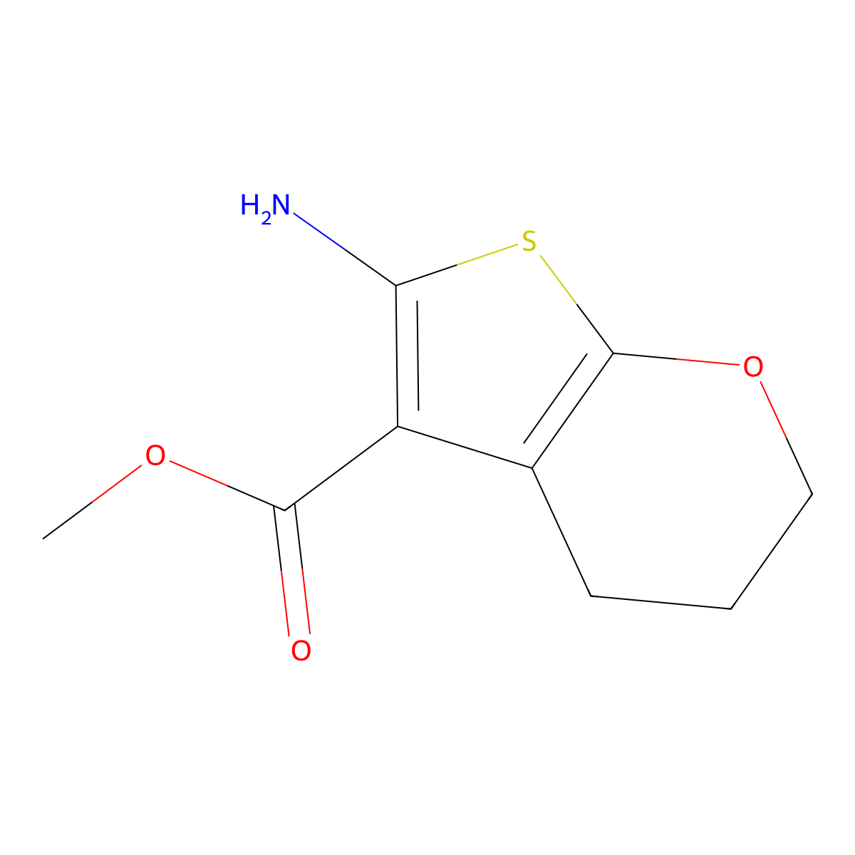 Methyl 6-amino-3,4-dihydro-2H-thieno[2,3-b]pyran-5-carboxylate molecular structure, CAS 1372985-72-2