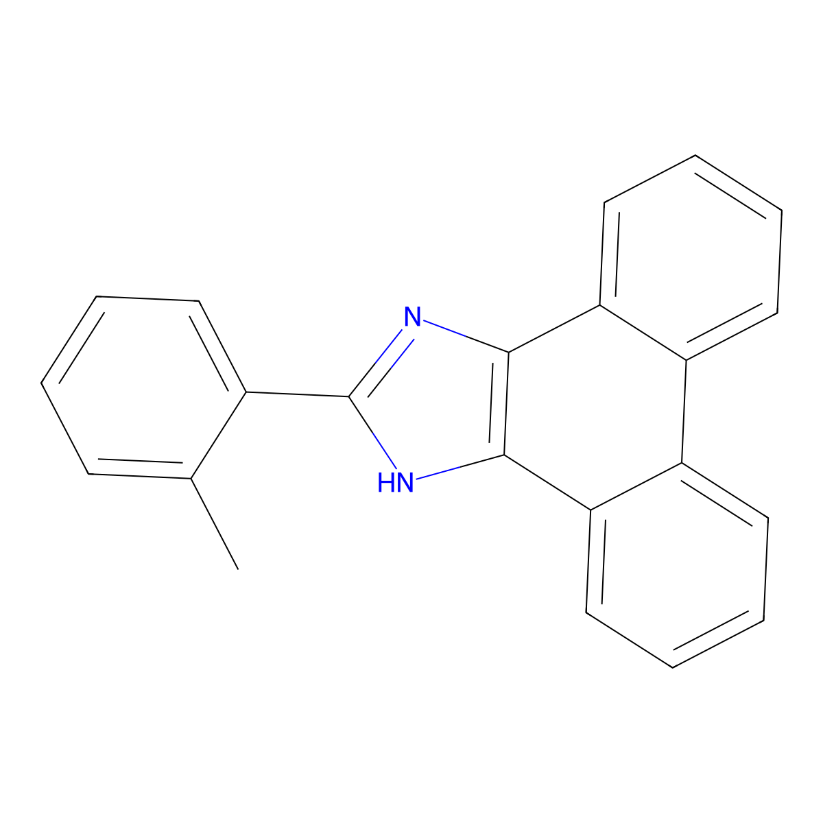 2-(2-methylphenyl)-1H-phenanthro[9,10-d]imidazole molecular structure, CAS 13730-11-5