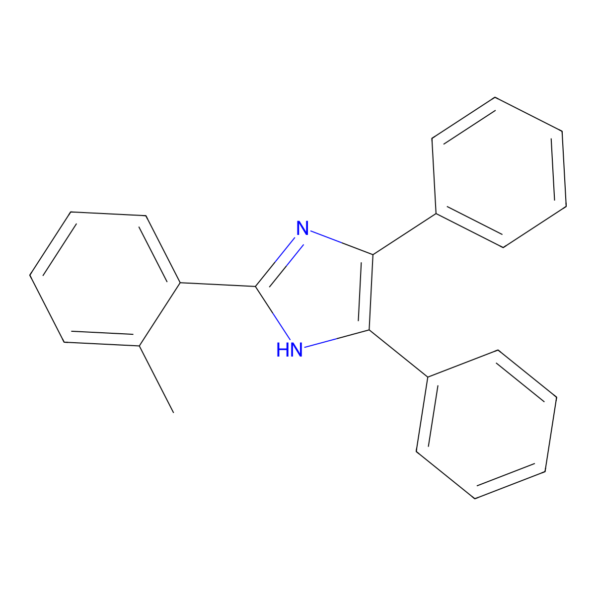 2-(2-methylphenyl)-4,5-diphenyl-1H-imidazole molecular structure, CAS 13730-60-4