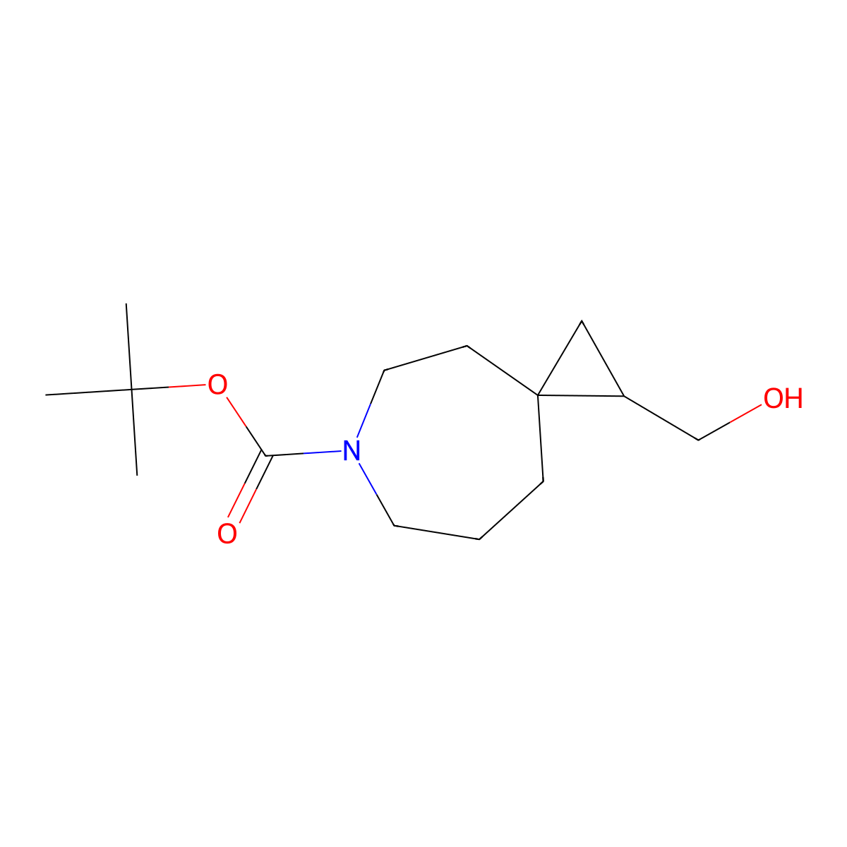 Tert-butyl 1-(hydroxymethyl)-6-azaspiro[2.6]nonane-6-carboxylate molecular structure, CAS 1373028-02-4