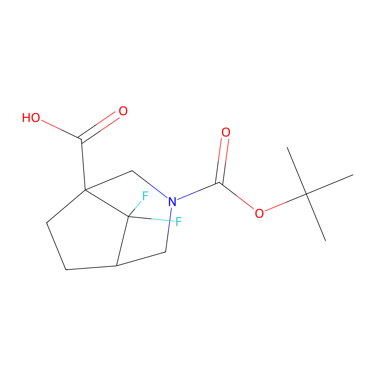 3-((Tert-butoxy)carbonyl)-8,8-difluoro-3-azabicyclo(3.2.1)octane-1-carboxylic acid molecular structure, CAS 1373028-09-1
