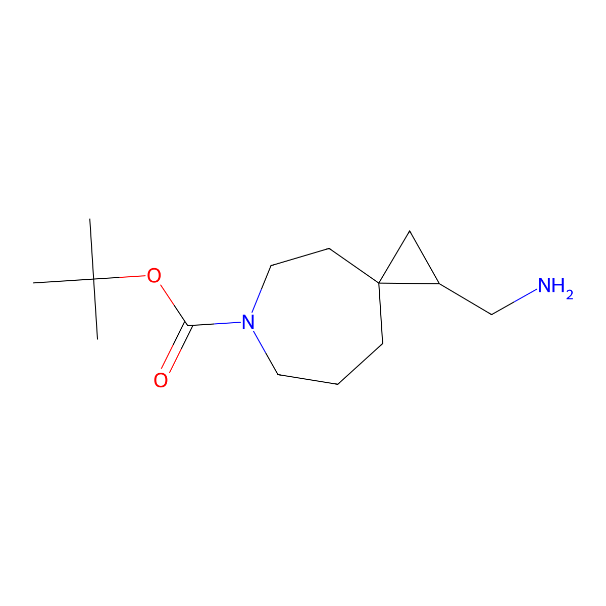 Tert-butyl 1-(aminomethyl)-6-azaspiro[2.6]nonane-6-carboxylate molecular structure, CAS 1373028-10-4
