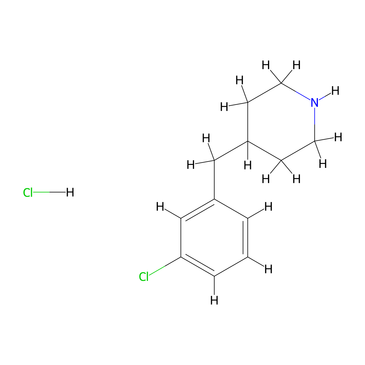 4-(3-CHLOROBENZYL)PIPERIDINE hydrochloride molecular structure, CAS 1373028-17-1