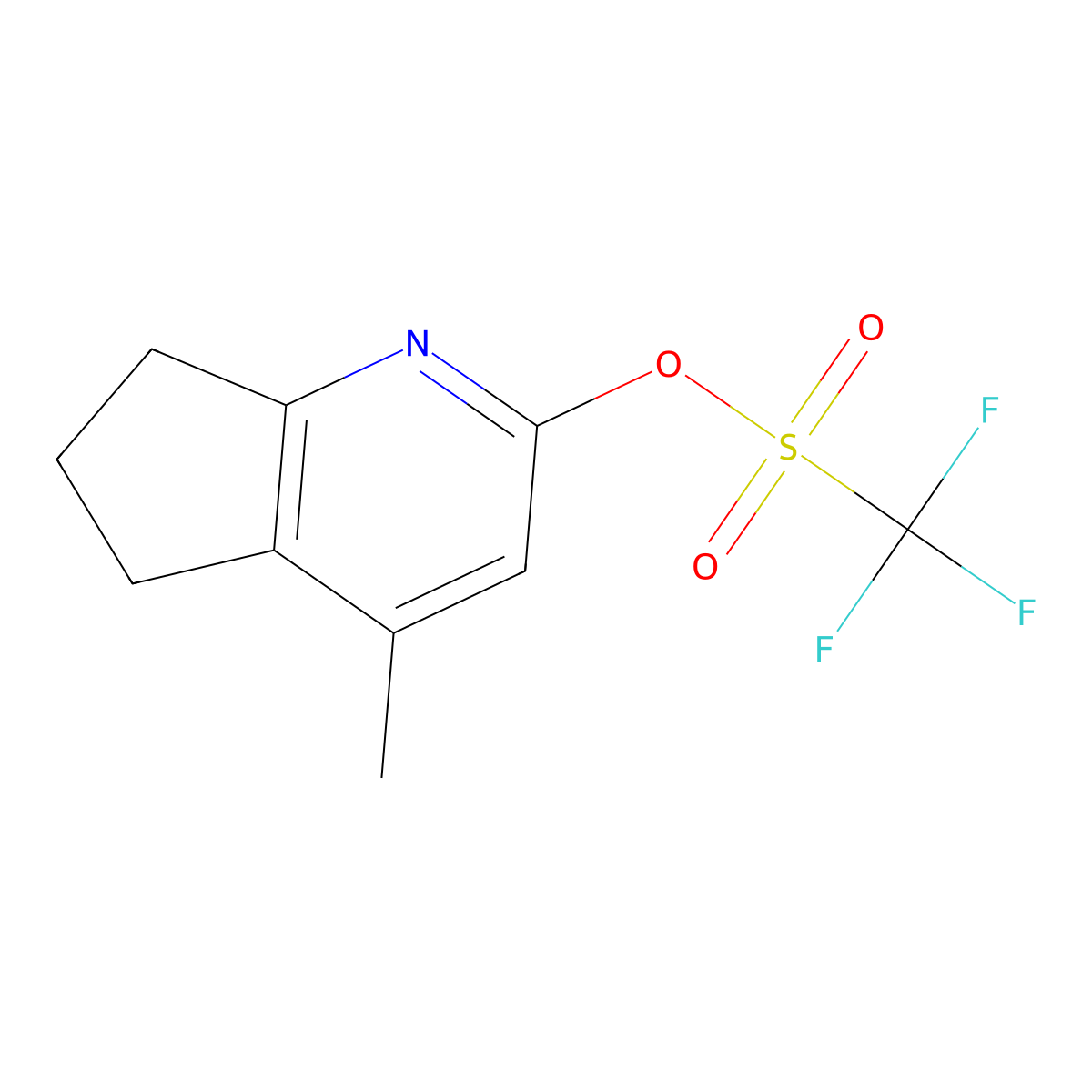 4-Methyl-6,7-dihydro-5H-cyclopenta[b]pyridin-2-yl trifluoromethanesulfonate molecular structure, CAS 1373028-22-8