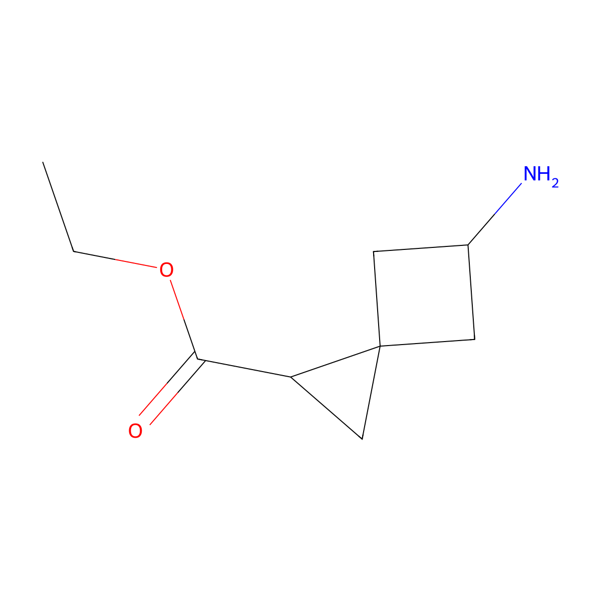 Ethyl 5-aminospiro[2.3]hexane-1-carboxylate molecular structure, CAS 1373028-53-5