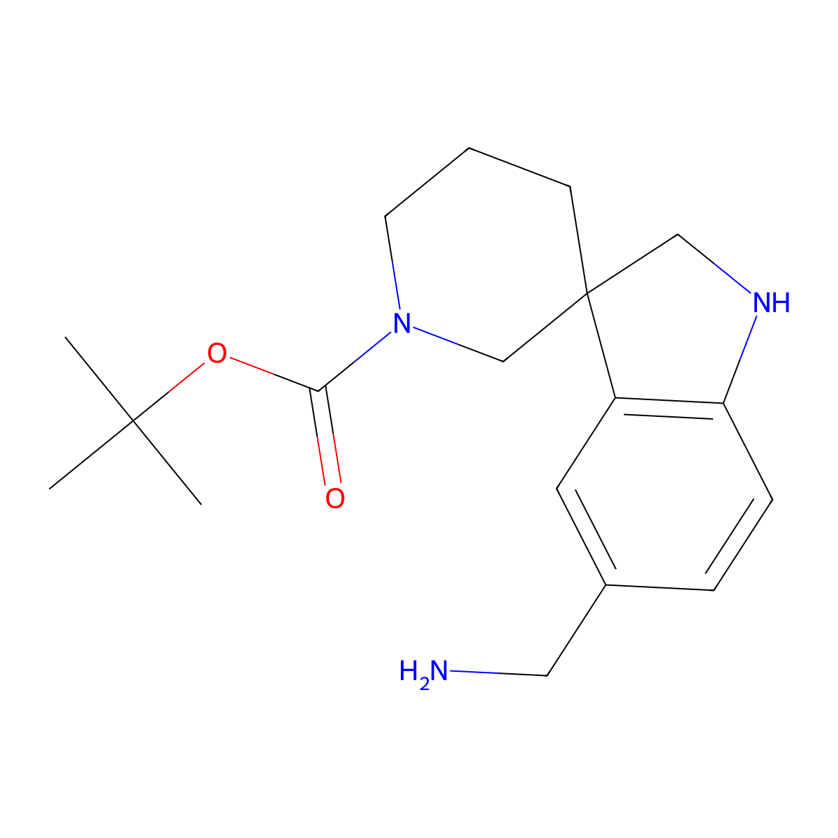 tert-Butyl 5-(aminomethyl)spiro[indoline-3,3'-piperidine]-1'-carboxylate molecular structure, CAS 1373028-54-6