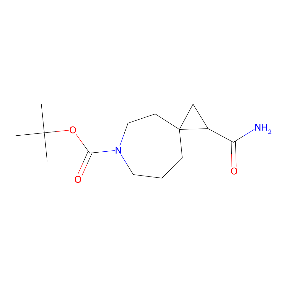 Tert-butyl 1-carbamoyl-6-azaspiro[2.6]nonane-6-carboxylate molecular structure, CAS 1373028-63-7