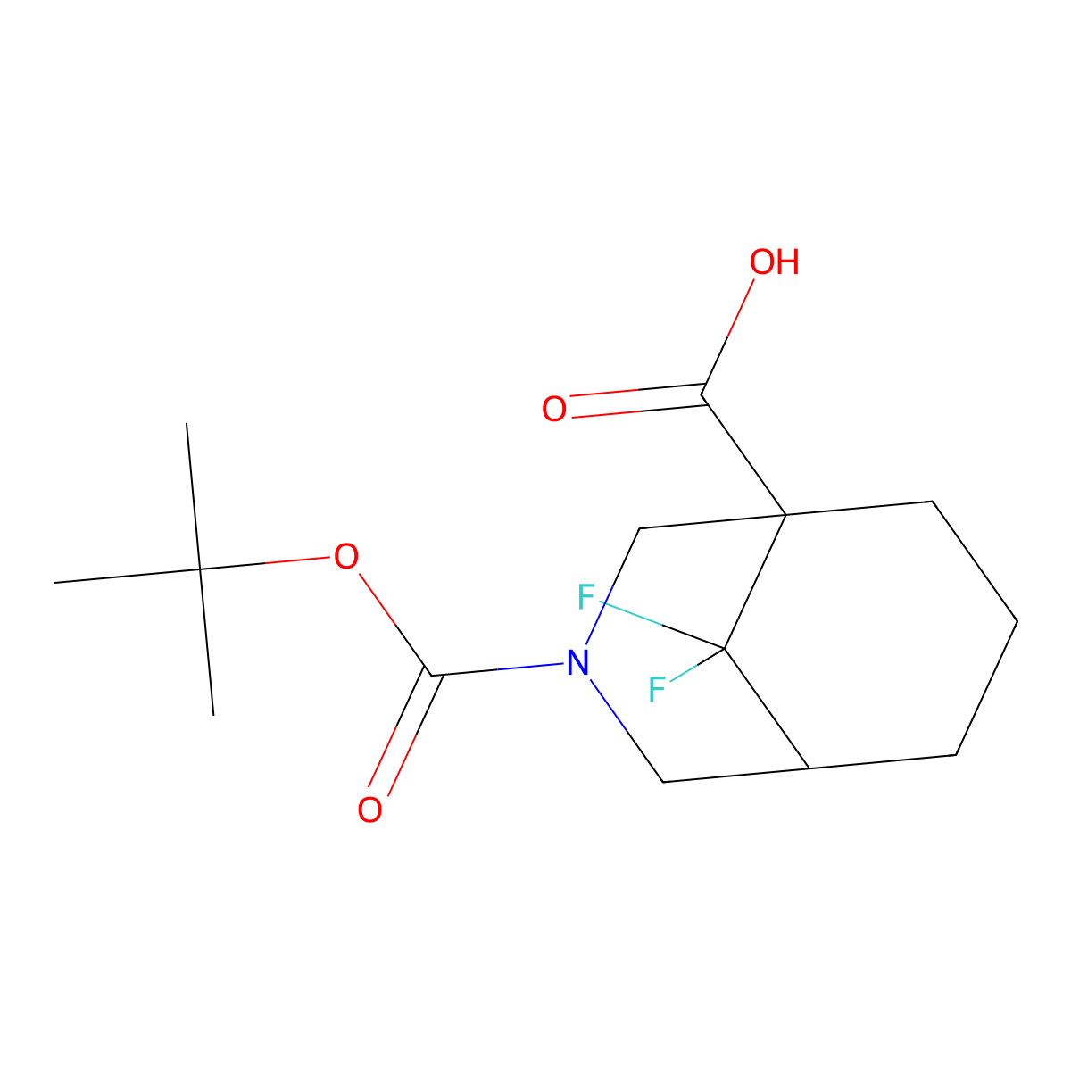 3-((Tert-butoxy)carbonyl)-9,9-difluoro-3-azabicyclo(3.3.1)nonane-1-carboxylic acid molecular structure, CAS 1373028-94-4